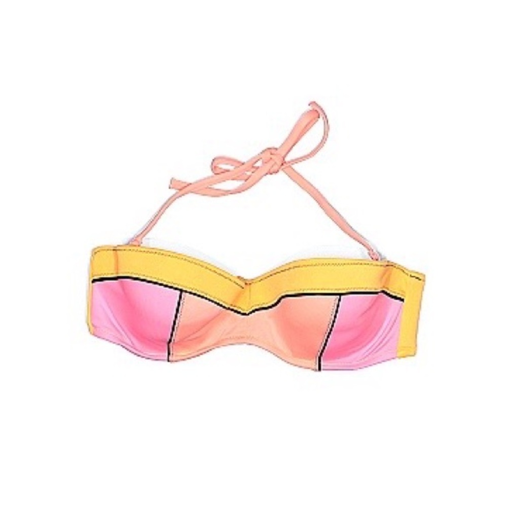 NWOT Victorias Secret Pink and Yellow Sweetheart Bikini Top - Picture 1 of 2